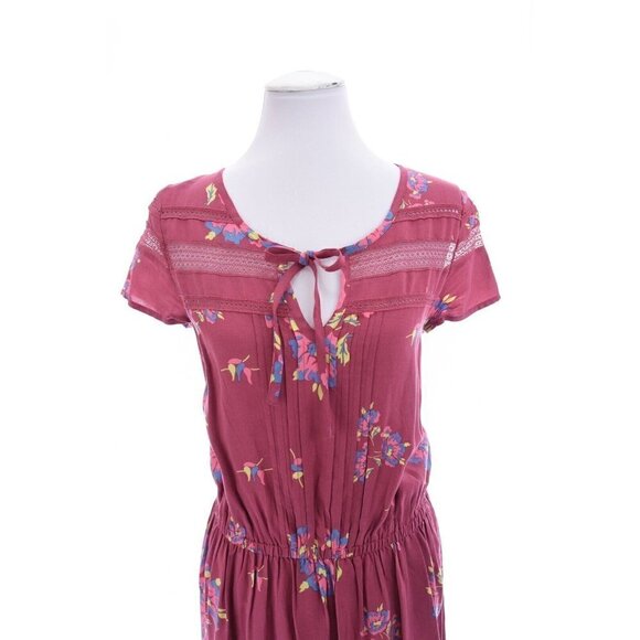 Matilda Jane Floral Blouson Keyhole Shift Dress Art Class Tunic Mauve Pink Sz S - Picture 5 of 11